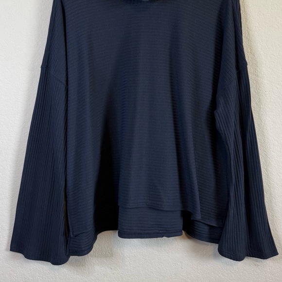 Free People Movement Ribbed Turtleneck Can't Handle This Dark Navy Blue Size LG - Picture 5 of 15